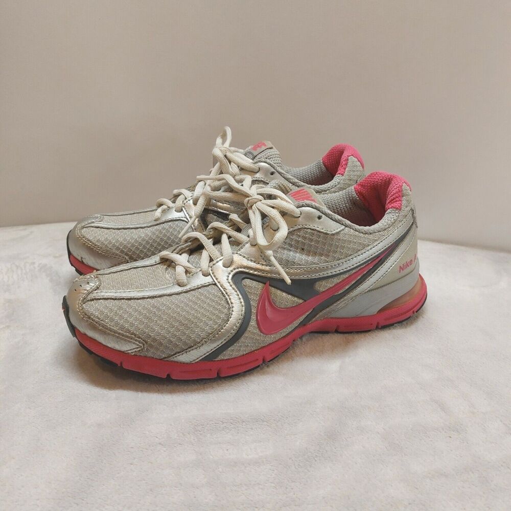 Nike Air Visi Sleek Women’s Size 7 Metallic Silver & Pink Mesh Running Shoes